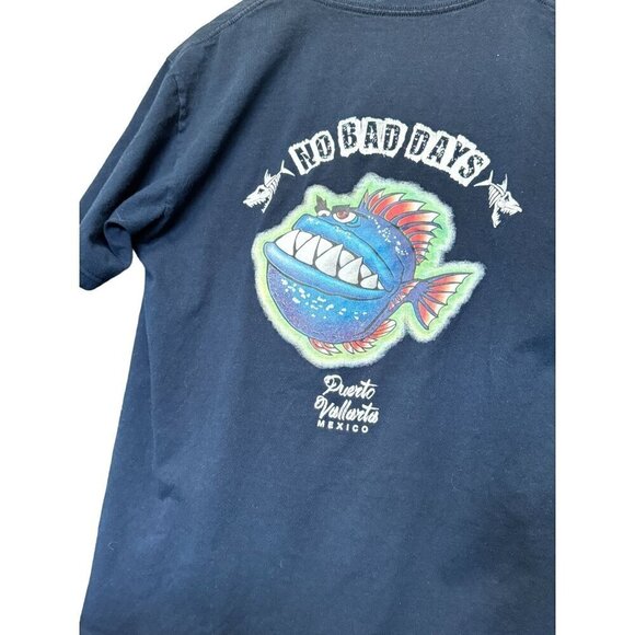 Puerto Vallarta No Bad Days Mexico  Anglerfish T-shirt  Graphic Print Size L - Picture 3 of 8